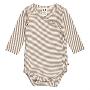 Müsli - Mini Stripe Rib l/s Body, Balsam Cream